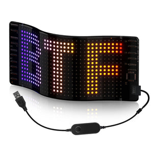LED Matrix Pixel Panel Bluetooth APP USB 5V Flexible Addressable RGB Pattern Graffiti Scrolling Text Animation Display - XNBADA