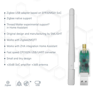 SMLIGHT SLZB-07 Zigbee 3.0 Smallest Thread/Matter USB Adapter Works With Zigbee2MQTT  ZHA Home Assistant - XNBADA