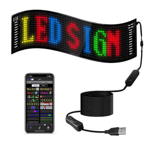 LED Matrix Pixel Panel Bluetooth APP USB 5V Flexible Addressable RGB Pattern Graffiti Scrolling Text Animation Display - XNBADA