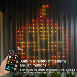 WS2812B Window Curtain Lights Multicolor Fairy LED String Light Waterfall APP Bluetooth Xmas Holiday Decor DC5V - XNBADA